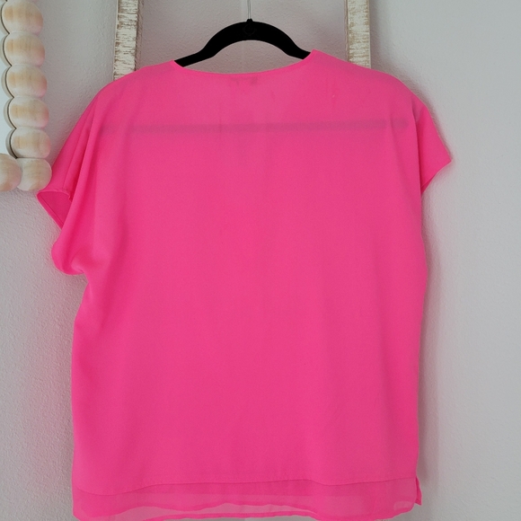 NWT DKNY Hot Pink Top Sz Small - Picture 5 of 8